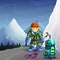 Mountain climber cartoon character background