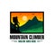 Mountain climber illustration logo design