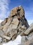 Mountain climbers on the Cosmiques ridge in Chamonix