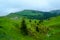 Mountain in the cloud and fog beautiful landscape Bucegi Romania