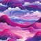 Mountain and cloud landscapes with bold colors and patterns (tiled)