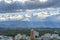 Mountain and clouds and city landscape. Brazil, South America.