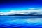 Mountain with clouds on ocean horizon abstract background