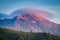 Mountain Clouds and Pink Skies