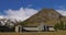 Mountain cloudy view panorama 4k vall de nuria resort train station spain