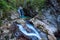 Mountain creek autumn in the Lepena valley