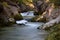 mountain creek with crystal-clear water at Weissbachschlucht