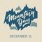 Mountain day - hand-written text