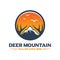 Mountain deer animal logo design your company