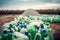 mountain of discarded plastic garbage bottles. Generative AI