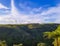 mountain with dramatic bright blue sky at morning from flat angle