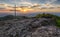 Mountain dramatic sunset panorama in peak Buchlov, Vtacnik