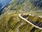 Mountain drone view with serpentine, Transfagarash road