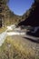 Mountain dry river bed in forest