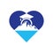 Mountain education heart shape concept logo design icon template.