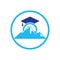 Mountain education logo design icon template.