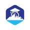 Mountain education logo design icon template.