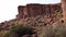 Mountain erosion formations of red mountain sandstones, desert landscape. Arizona, Phoenix neighborhood