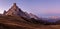 Mountain evening dusk peaceful panorama from Giau Pass