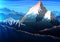 Mountain everest, Evening panoramic view of peaks, landscape early in a daylight. travel or camping, climbing. Outdoor