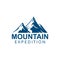 Mountain expedition alpine sport vector icon