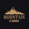 Mountain expedition. Emblem template with rock peak. Design element for logo, label, emblem, sign, poster.