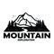 Mountain Explorer Adventure Badge Vector Template Black and White Design