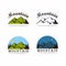 Mountain Explorer Adventure Logo, Sign, Badge Flat Vector Design Set