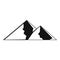 Mountain for extremal icon, simple style.