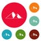 Mountain for extremal icons circle set vector