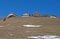 Mountain farms above a sunny hillside