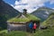 Mountain farms along the Geirangerfjorden fjord