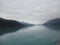 Mountain Filled horizon on the pacific ocean. Inside passage Alaska