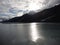 Mountain Filled horizon on the pacific ocean. Inside passage Alaska