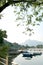 Mountain, fishing and recreation boat in Hong Kong countryside park