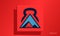 Mountain fitness logo, vector dumbbell icon, symbol vector illustration design template