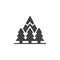 Mountain forest vector icon