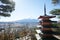 Mountain fuji and chureito pagada from kawagushiko , yamanashi p