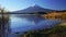 Mountain fuji with grass foreground, Kawaguchiko Lake, Japan