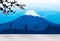 Mountain Fuji Japan Sakura View Landscape Travel Place Vector