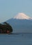 Mountain fuji and Japan sea in winter seen from Izu city