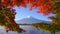 Mountain fuji with red maple in Autumn, Kawaguchiko Lake, Japan