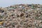 Mountain garbage, huge garbage pile