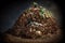 Mountain garbage made of metal plastic paper and glass recycling concept