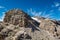 Mountain glacier ending with a sheer drop.