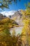 Mountain glacier lake above Saas Fee, Switzerland