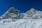 Mountain glacier landscape and scenic view of Kangchenjunga or Kanchenjunga