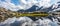 Mountain glacier reflection in Austrian Alps