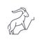 Mountain goat line icon concept. Mountain goat vector linear illustration, symbol, sign