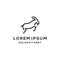 Mountain goat sheep rams line standing logo icon design, in ttendy linear line outline monoline logo icon design